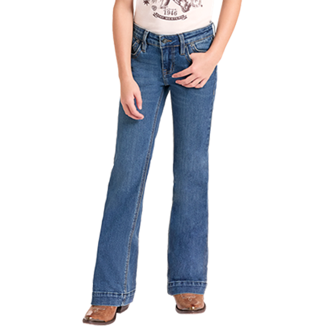 Rock & Roll Denim Girls' Trouser Bootstitch Pockets Jeans