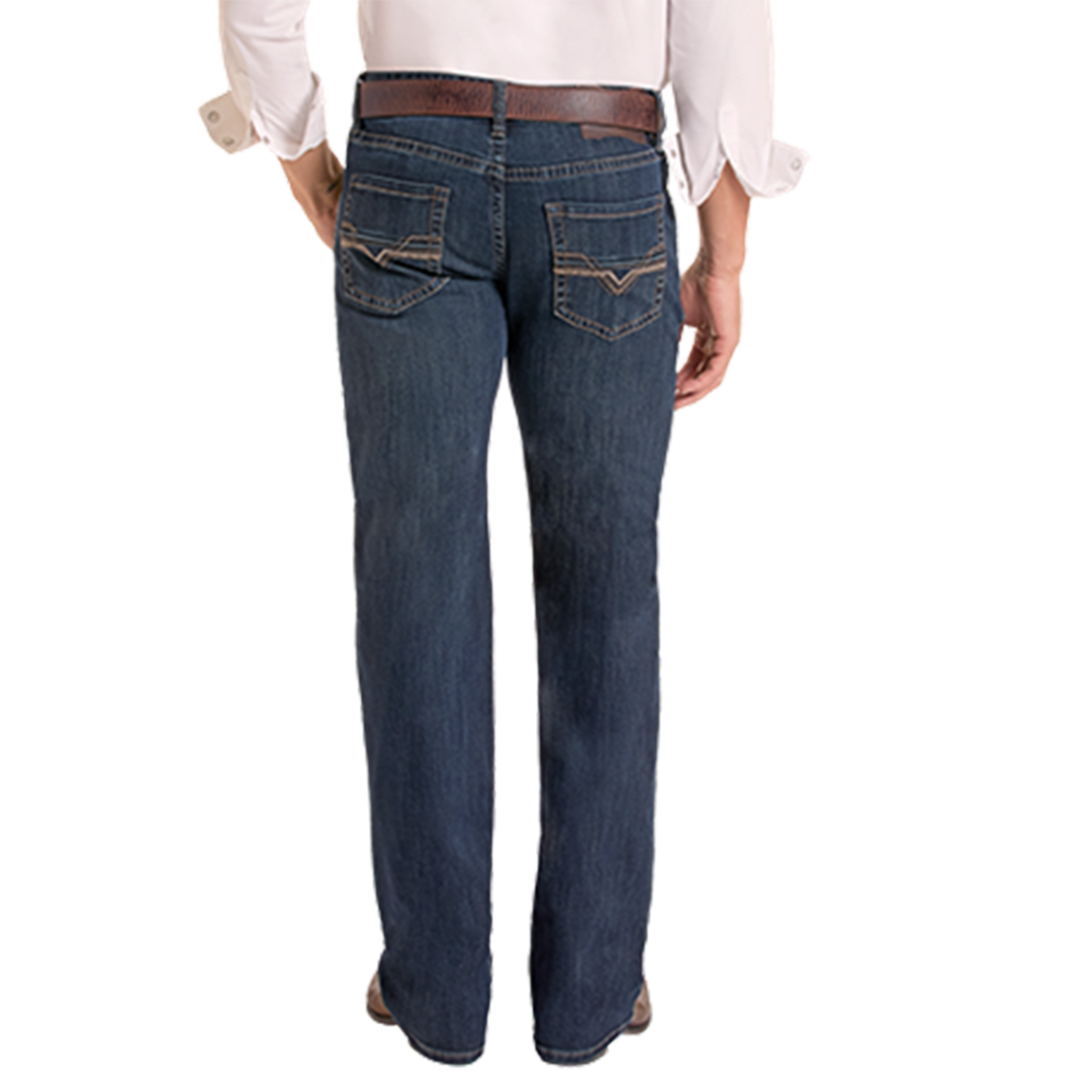 Rock & Roll Denim Men's Ladder Stitch Embroidered Straight Jeans