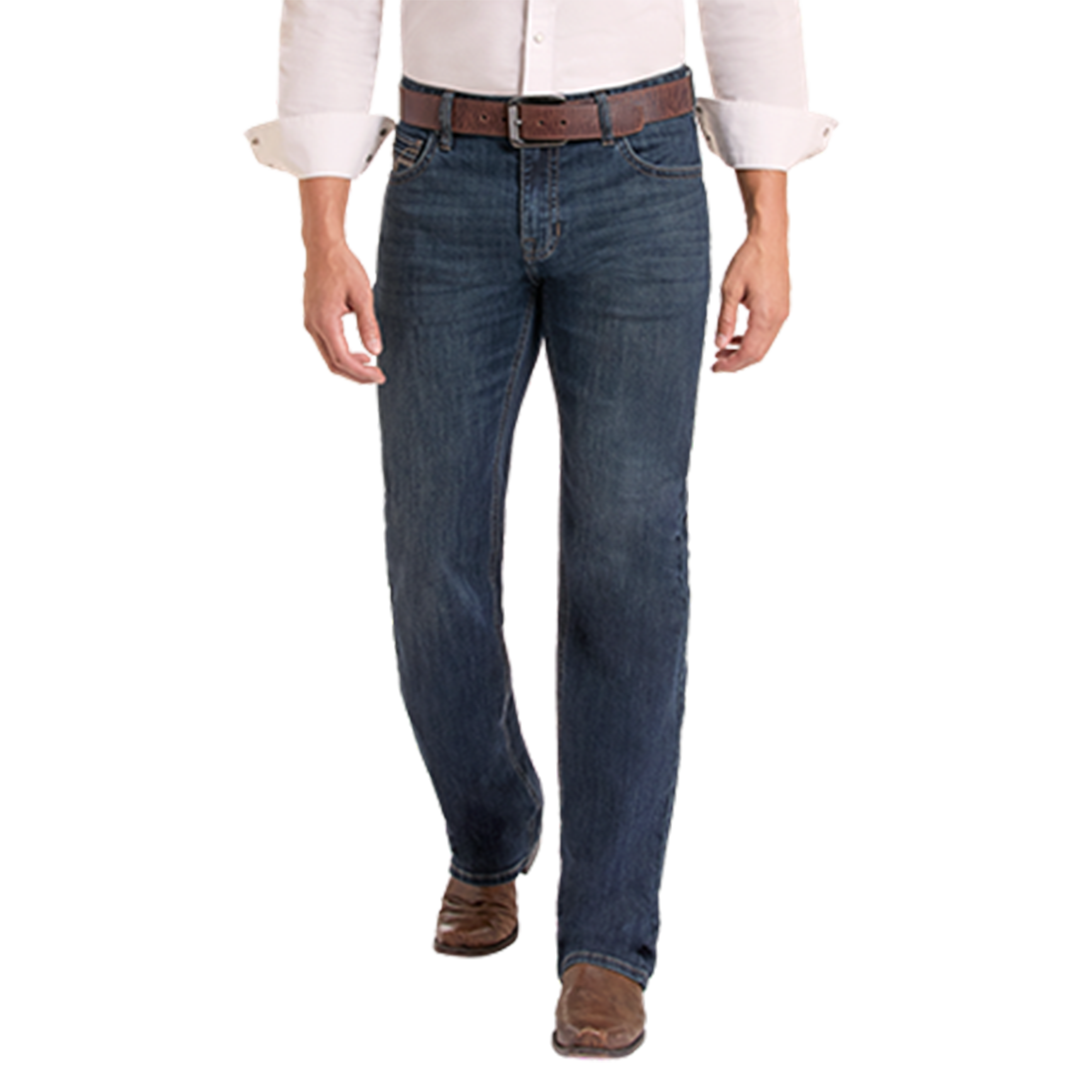 Rock & Roll Denim Men's Ladder Stitch Embroidered Straight Jeans