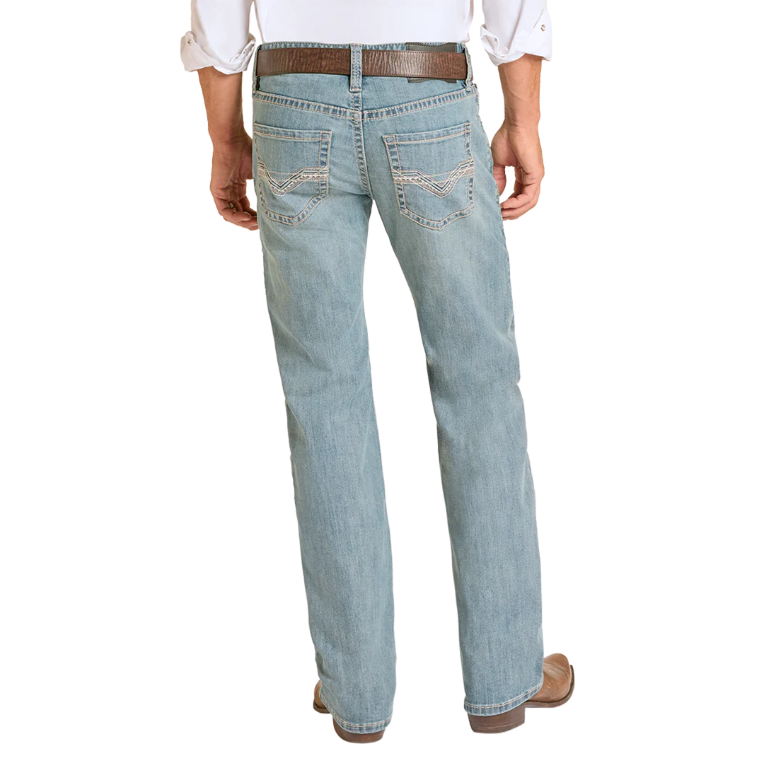 Rock & Roll Denim Jean bootcut brodé pour homme