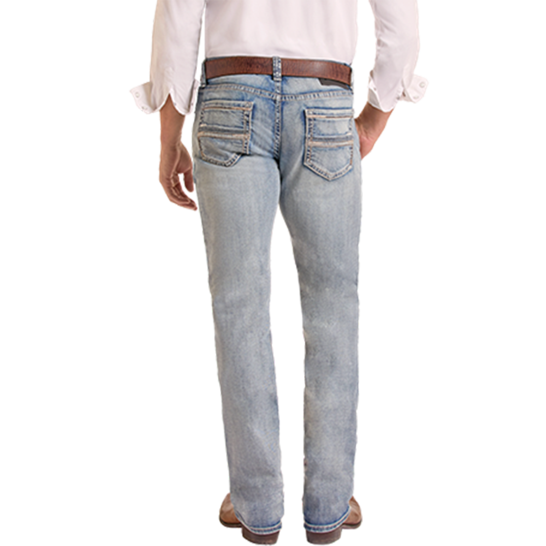 Rock & Roll Denim Men's Embroidered Revolver Straight Jeans