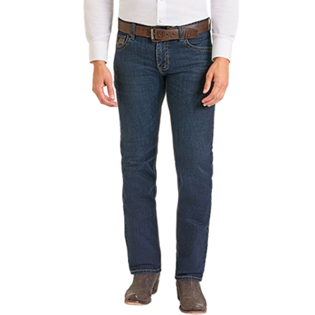 Rock & Roll Denim Men's Embroidery Skinny Straight Jeans