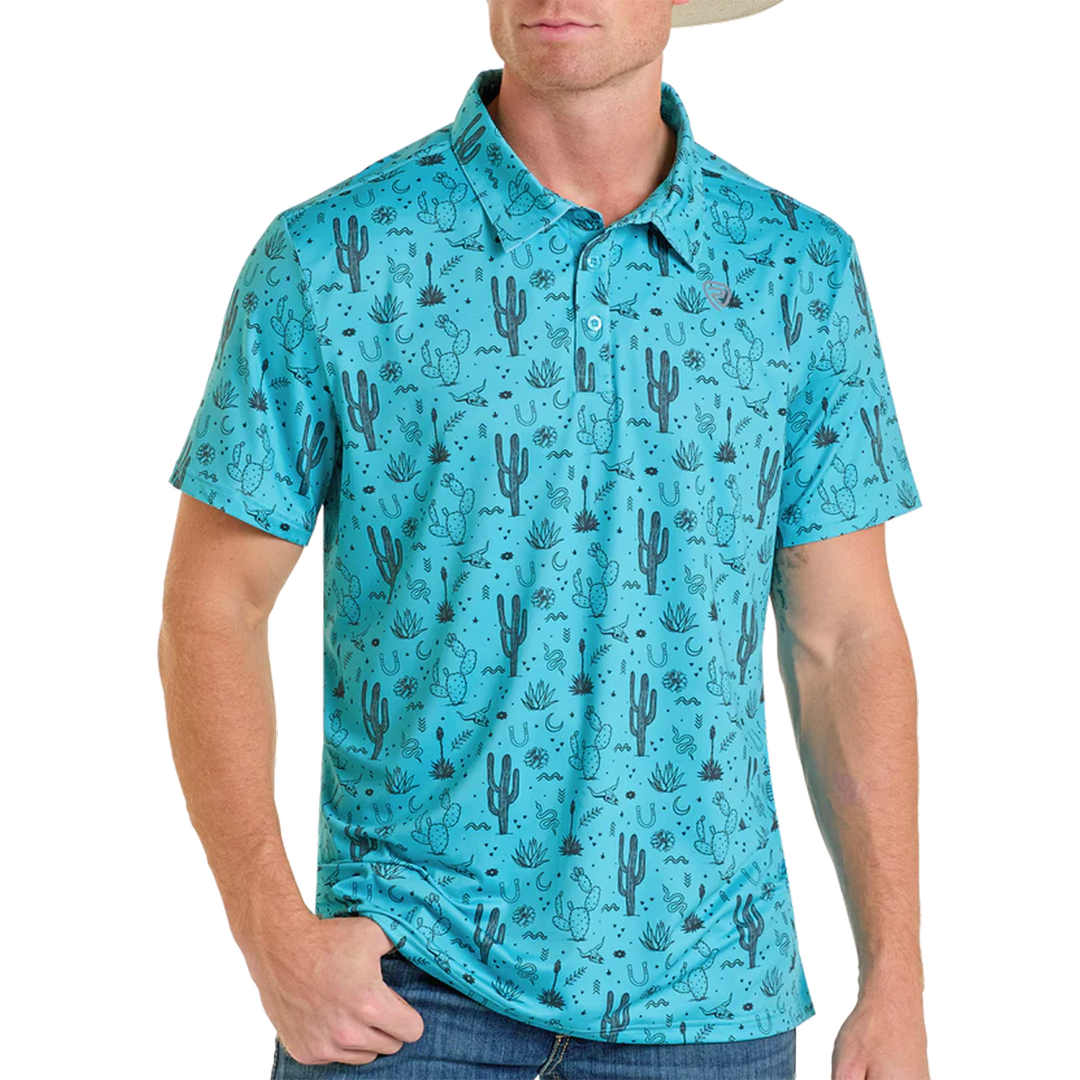 Rock & Roll Denim Men's Western Desert Short Sleeve Polo