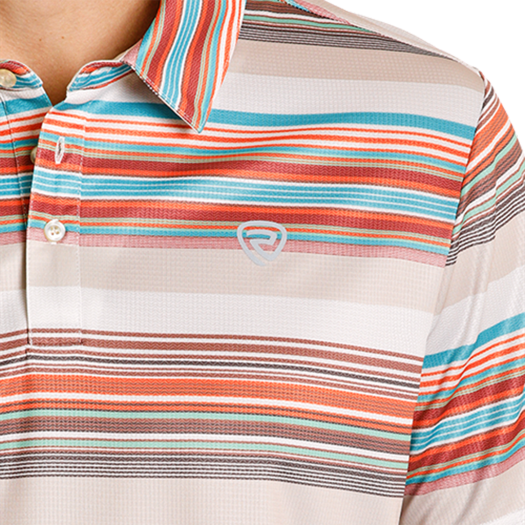 Rock & Roll Denim Men's Serape Stripe Printed Polo