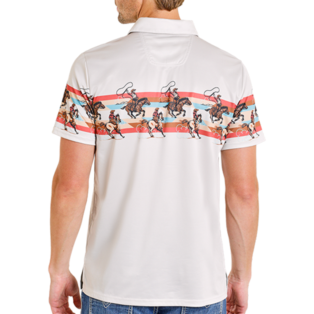 Rock & Roll Denim Men's Border Printed Polo