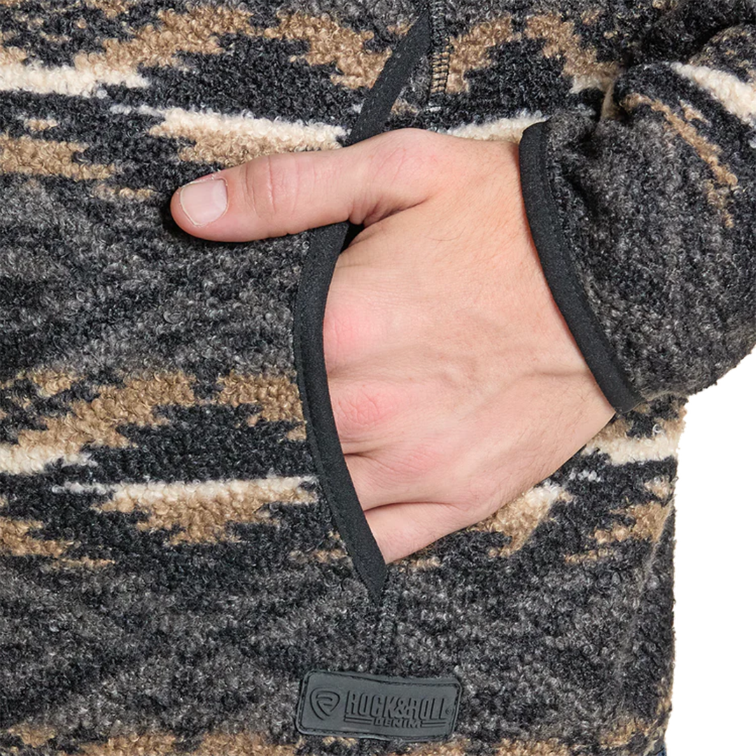 Rock & Roll Denim Pull pour homme imprimé aztèque