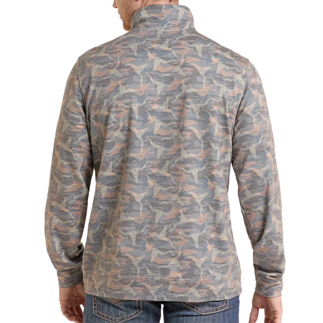 Rock & Roll Denim Pull pour homme imprimé aztèque