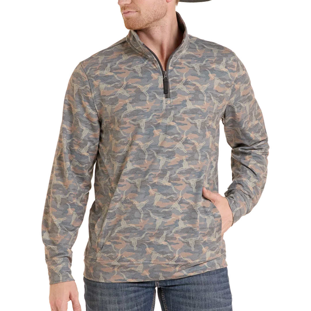 Rock & Roll Denim Pull pour homme imprimé aztèque
