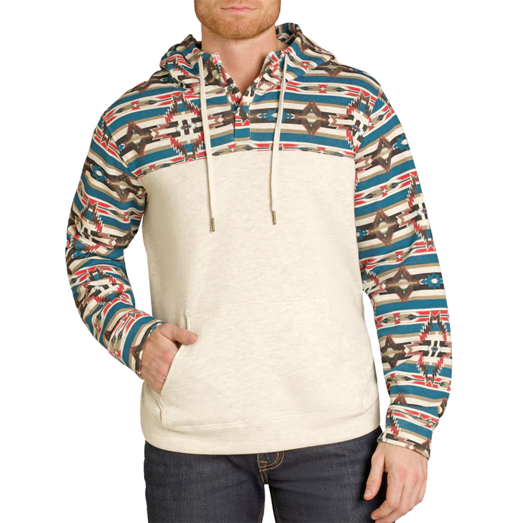 Rock & Roll Denim Men's Aztec Color Block Hoodie