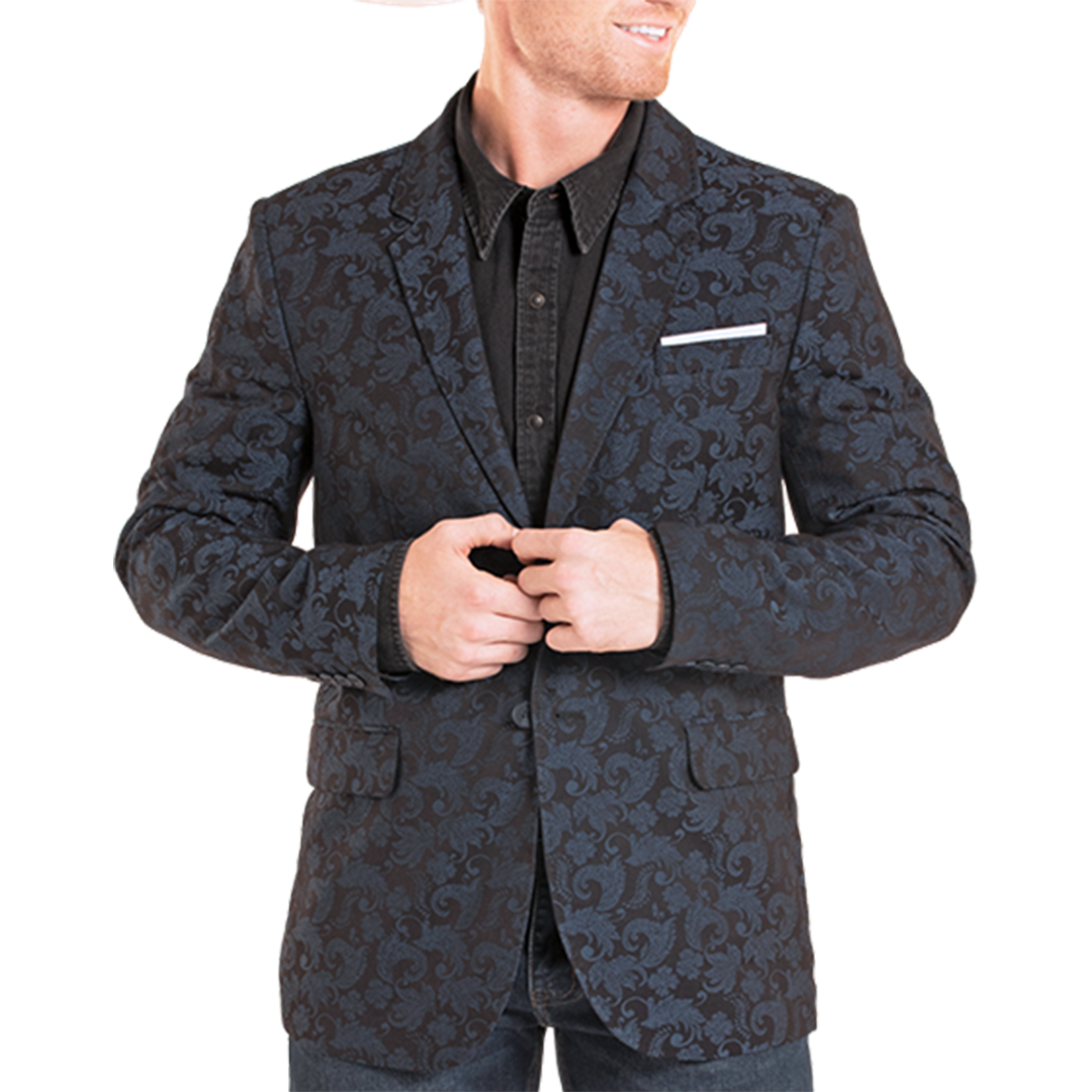 Veston sport homme Rock & Roll Denim à motif cachemire