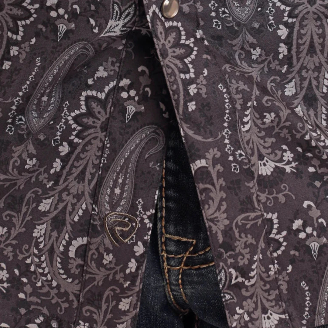 Chemise à manches longues boutonnée Rock & Roll Denim Paisley