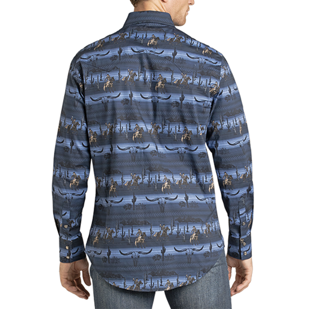 Rock & Roll Denim Men's Serape Convo Long Sleeve Snap Shirt