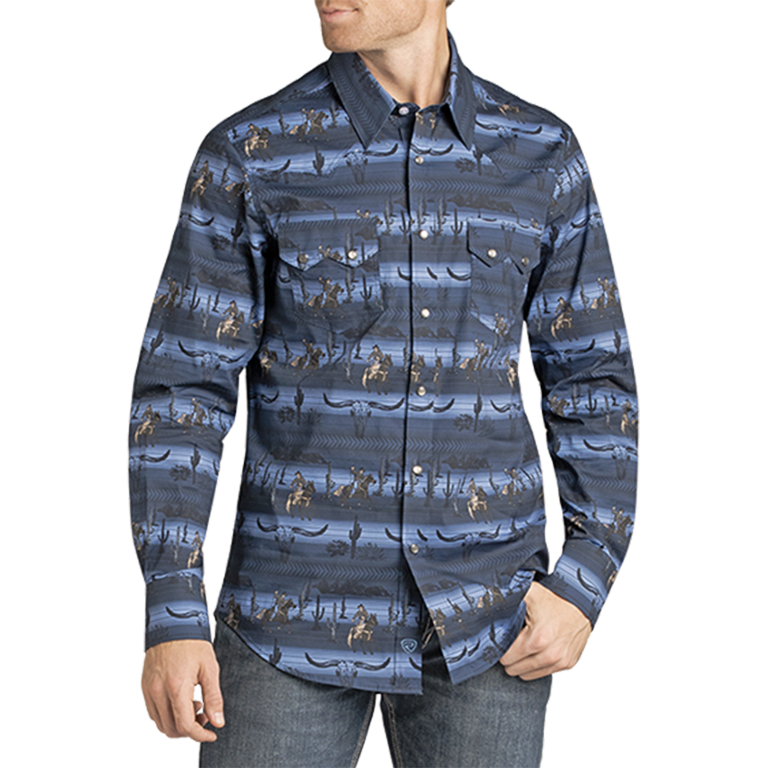 Rock & Roll Denim Men's Serape Convo Long Sleeve Snap Shirt