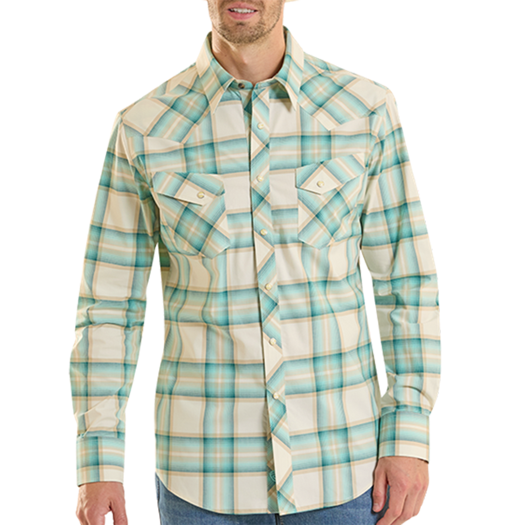 Chemise à manches longues à boutons-pression avec imprimé fantaisie Rock & Roll Denim pour homme
