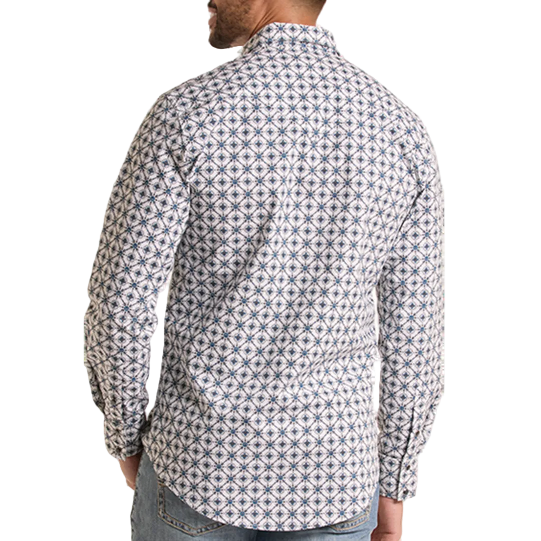 Rock & Roll Denim Men's Medallion Print Long Sleeve Snap Shirt
