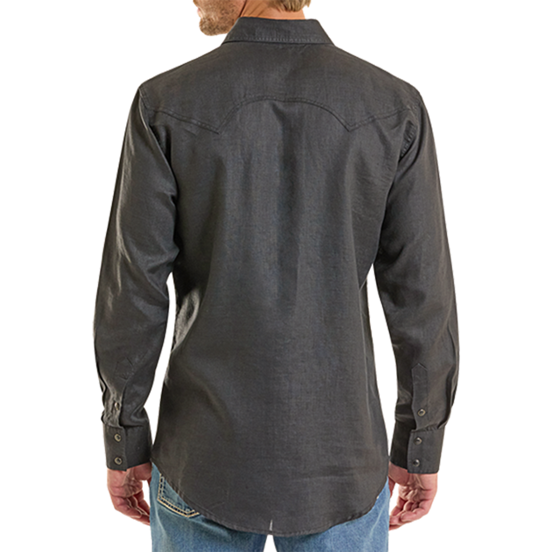 Chemise à manches longues à boutons-pression avec imprimé fantaisie Rock & Roll Denim pour homme