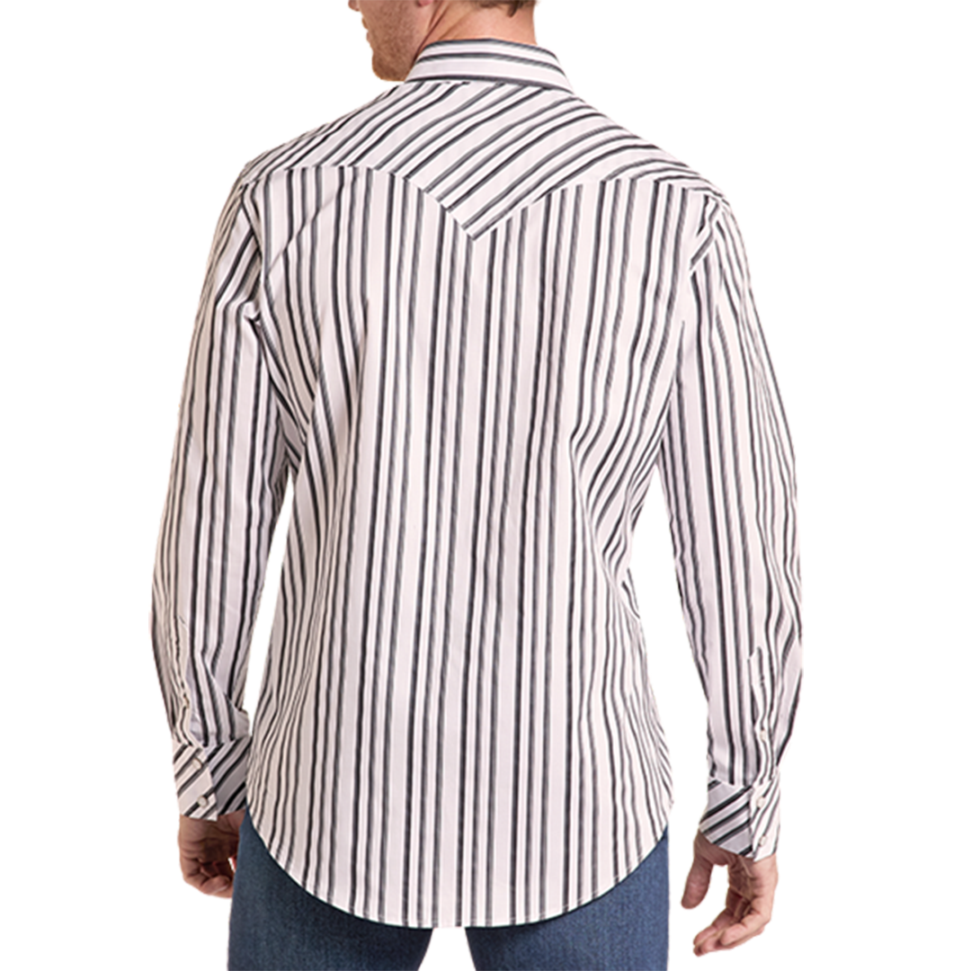 Chemise à manches longues à boutons-pression avec imprimé fantaisie Rock & Roll Denim pour homme