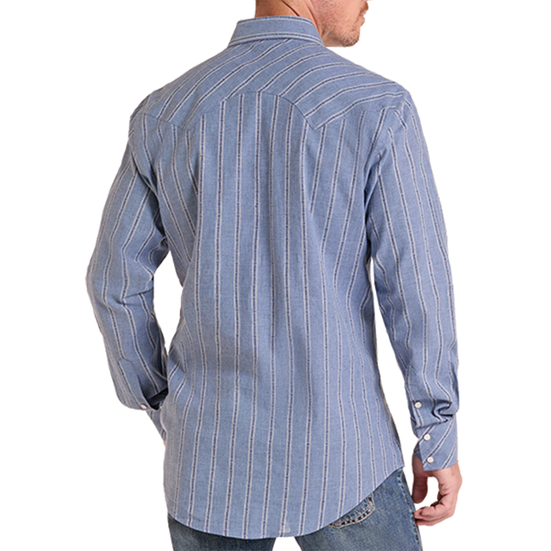 Chemise à manches longues à boutons-pression avec imprimé fantaisie Rock & Roll Denim pour homme
