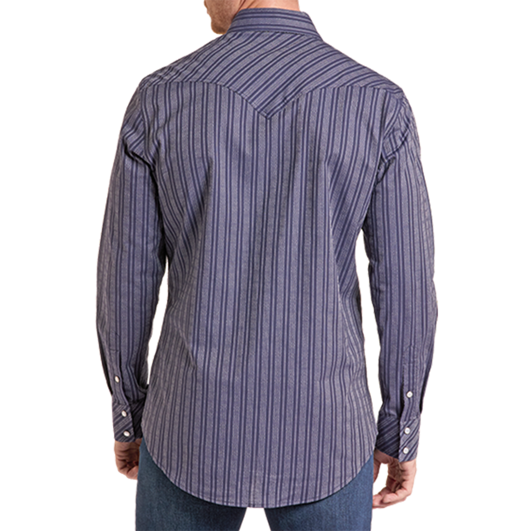 Chemise à manches longues à boutons-pression avec imprimé fantaisie Rock & Roll Denim pour homme