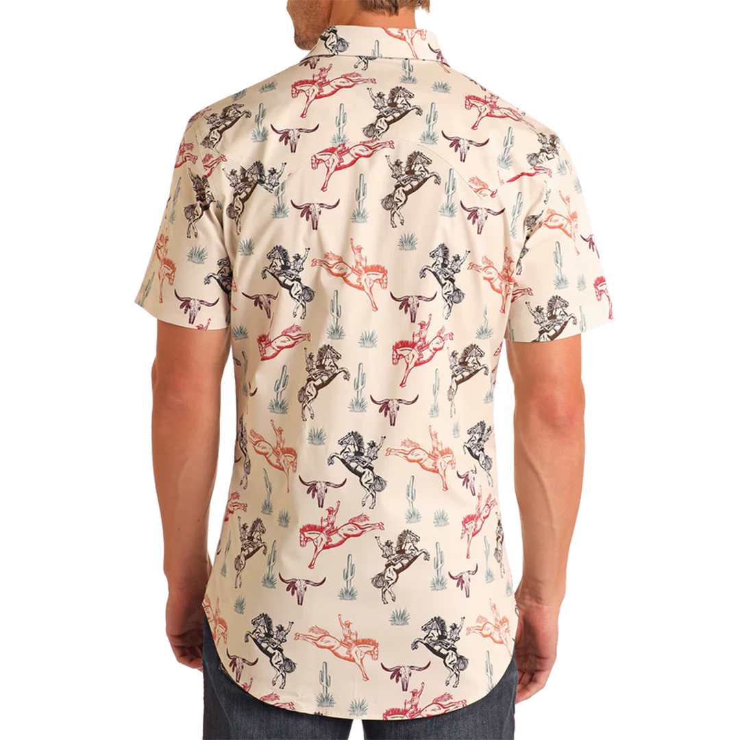 Rock & Roll Denim Men's Buckin' Bronc Short Sleeve Snap Shirt