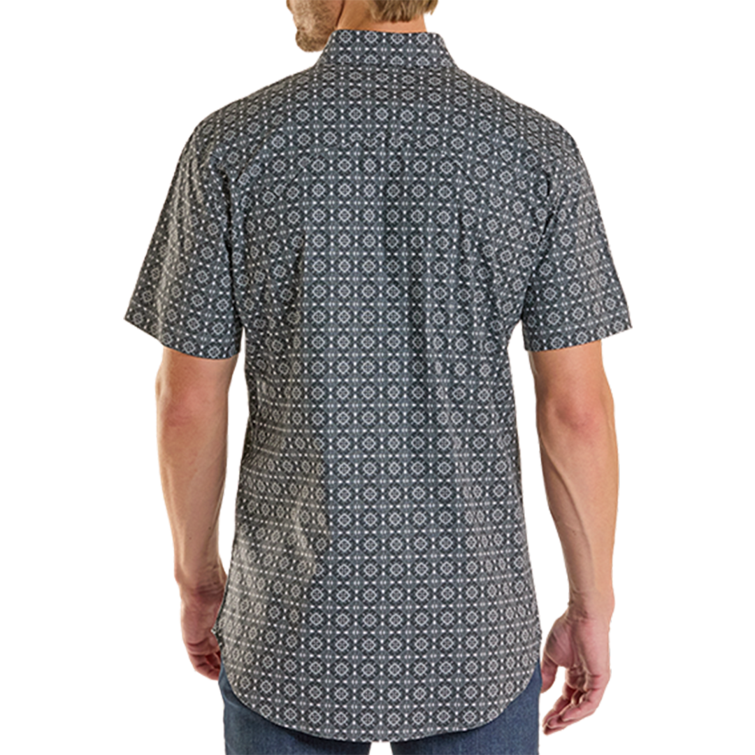 Chemise à pression à manches courtes avec médaillon pour homme Rock & Roll Denim