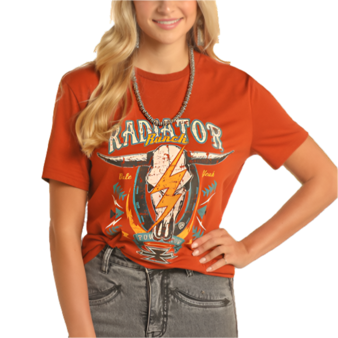 Rock & Roll Denim Unisex Brisby Radiator Ranch Lightning T-Shirt