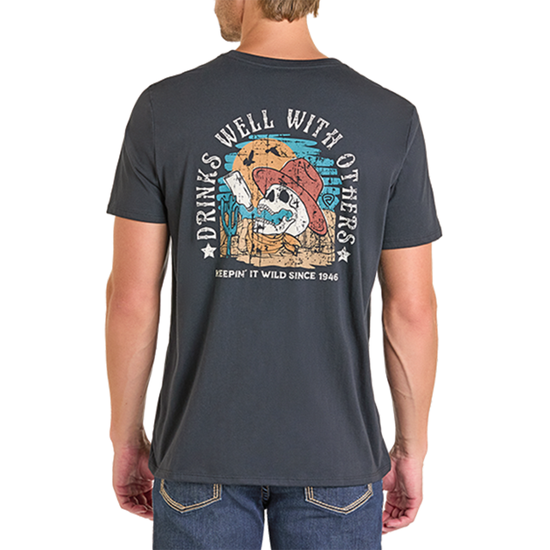 Rock & Roll Denim Unisex Drinks Well T-Shirt