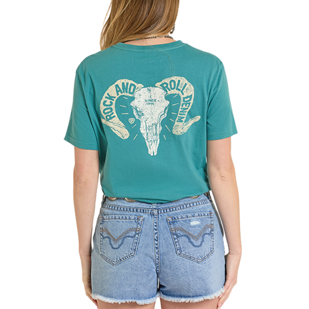 Rock & Roll Denim Unisex Skull Graphic T-Shirt