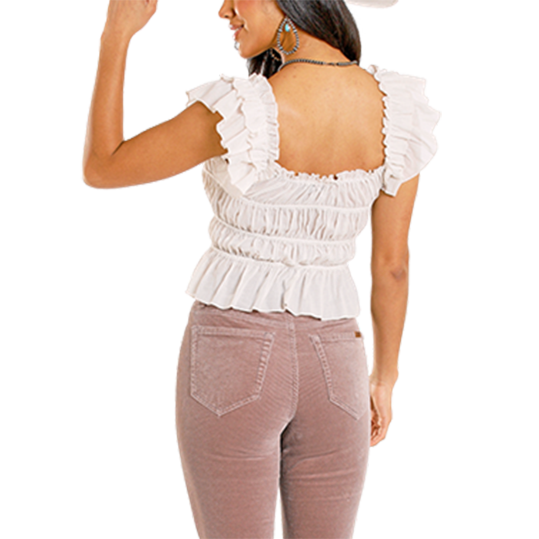 Rock & Roll Denim Women's Ruched Solid Top