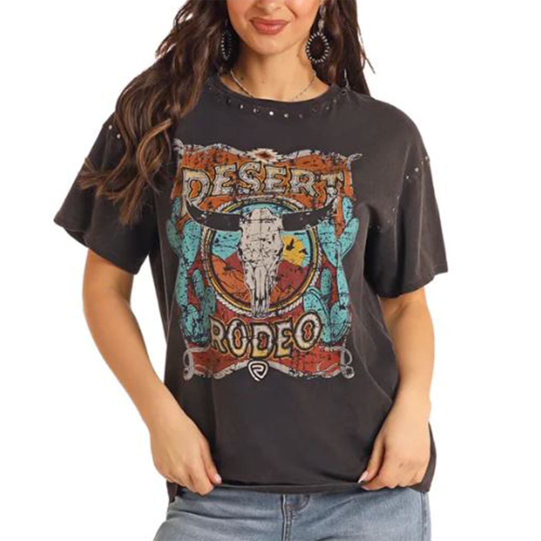 T-shirt Rock & Roll Denim pour femme, motif Desert Rodeo