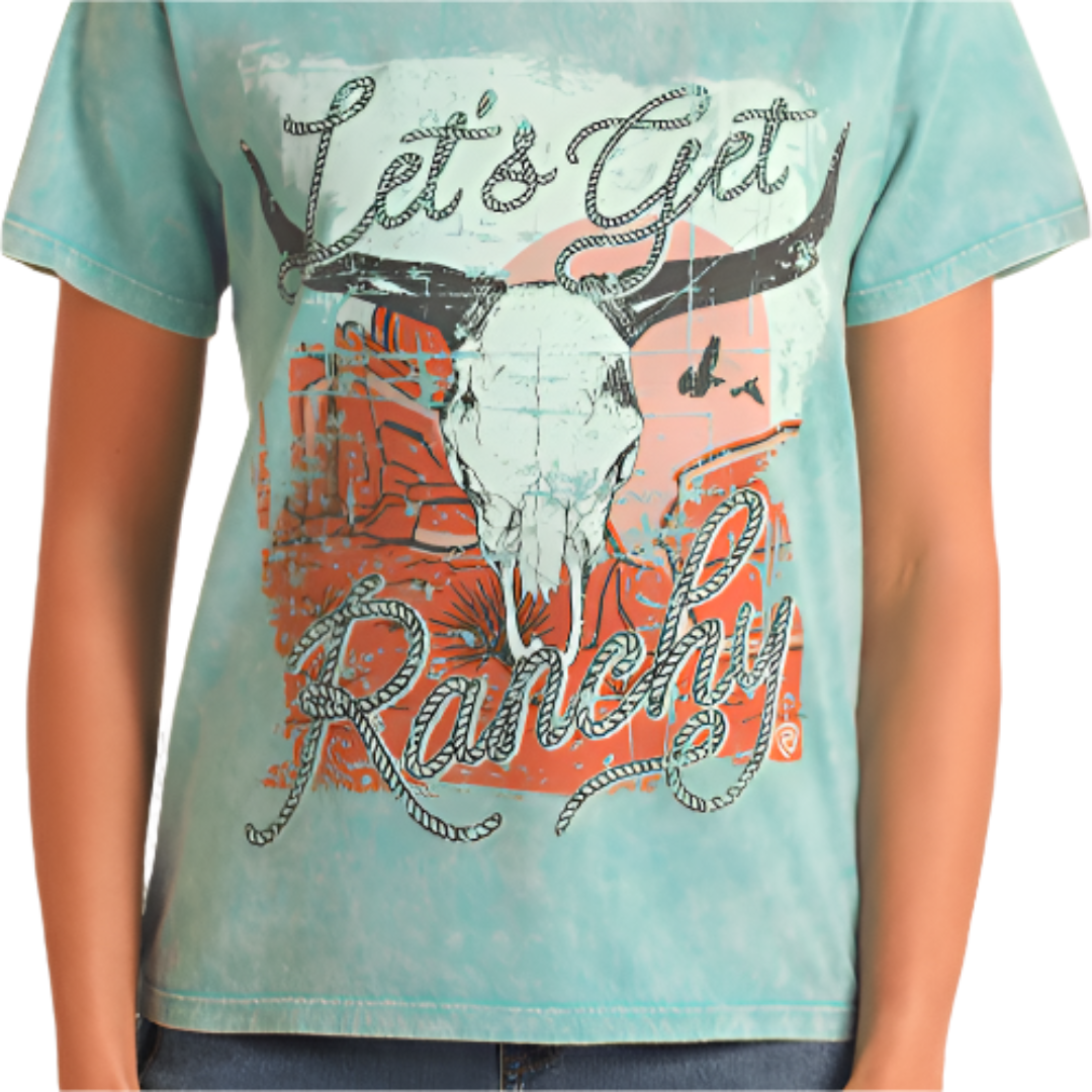 Rock & Roll Denim Women's "Lets Get Ranchy" Desert Skull T-Shirt