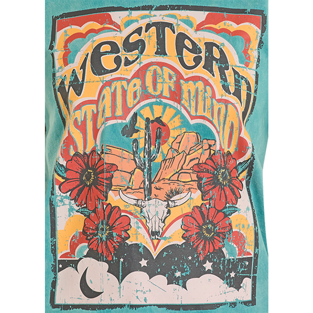 Rock & Roll Denim Women's Western State of Mind Graphic T-Shirt
