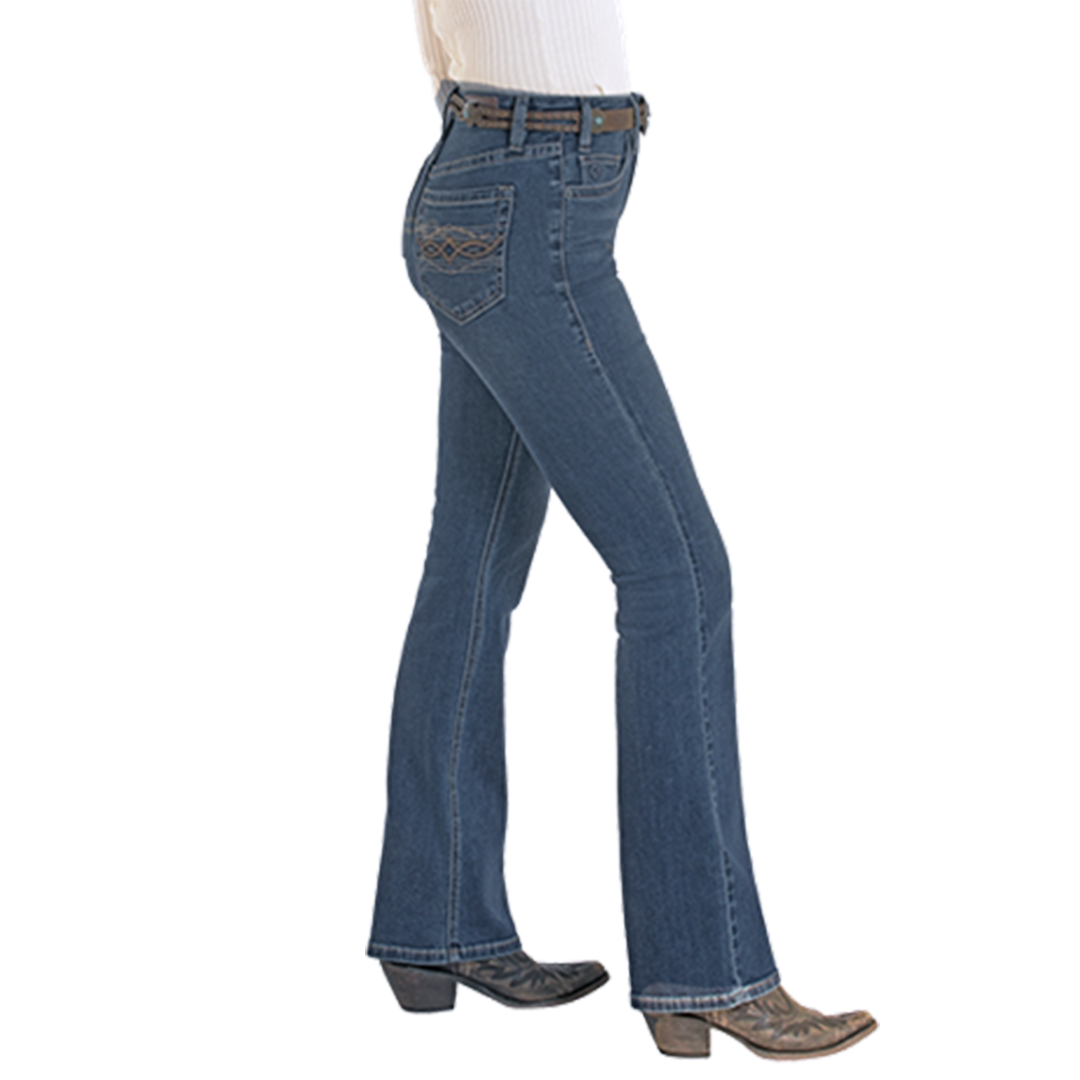 Rock & Roll Denim Women's Pleather Embroidery Bootcut Jeans