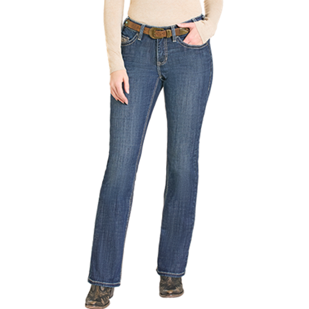 Rock & Roll Denim Women's Steer Embroidery Bootcut Jeans