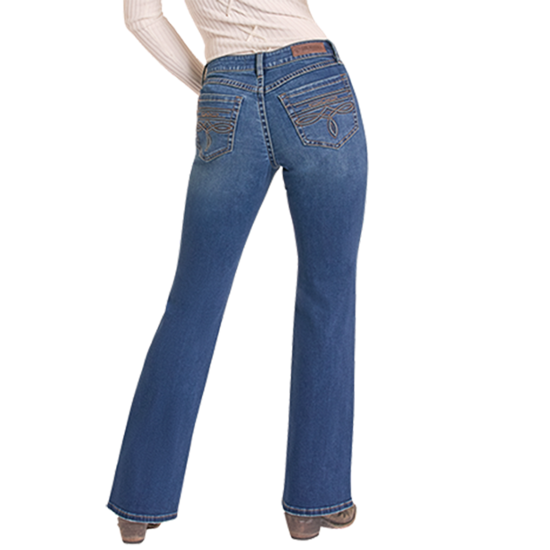 Rock & Roll Denim Women's Boot Stitch Pocket Bootcut Jeans