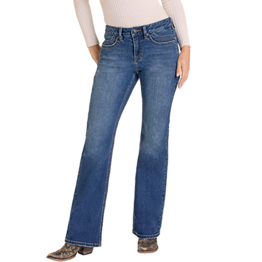 Rock & Roll Denim Women's Boot Stitch Pocket Bootcut Jeans
