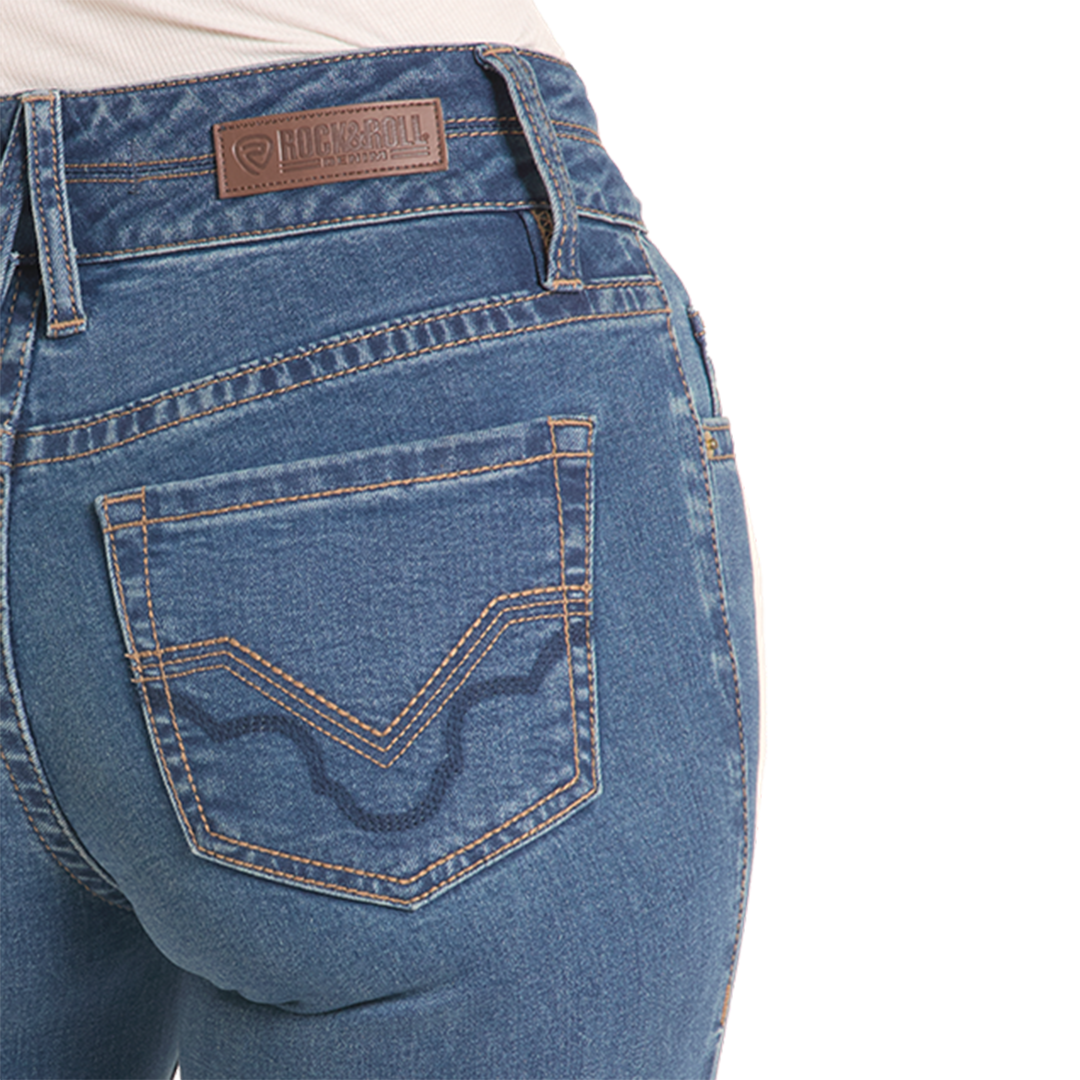 Rock & Roll Denim Women's High Rise Classic Pocket Trousers Jeans
