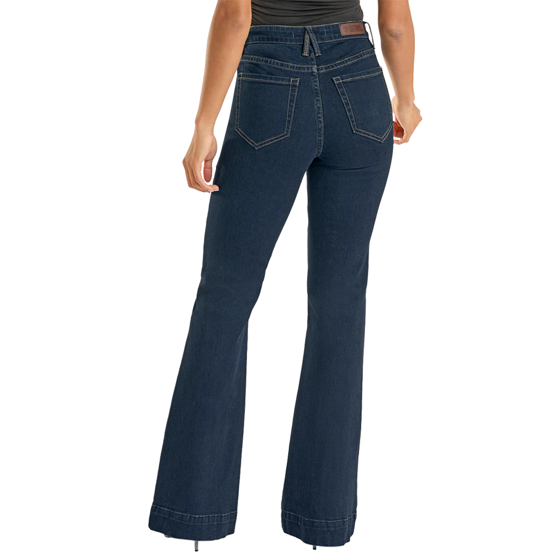 Jean Flare Femme Rock & Roll Denim