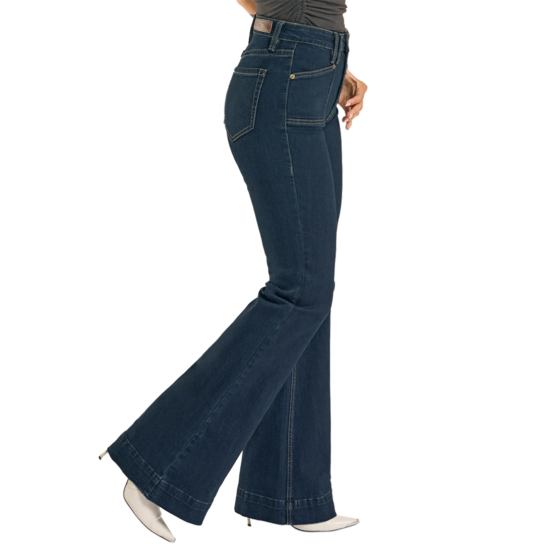Jean Flare Femme Rock & Roll Denim