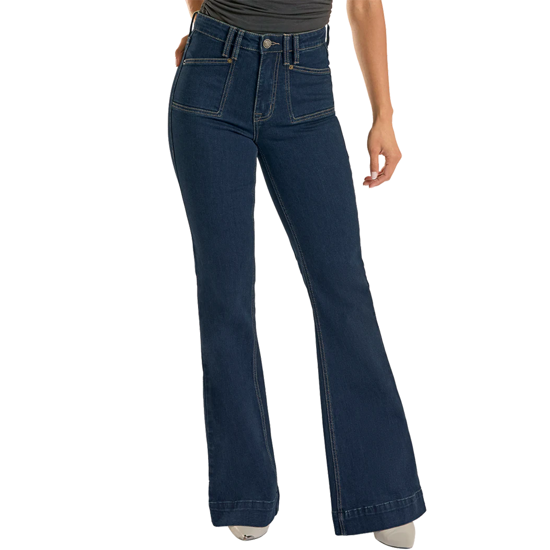 Jean Flare Femme Rock & Roll Denim
