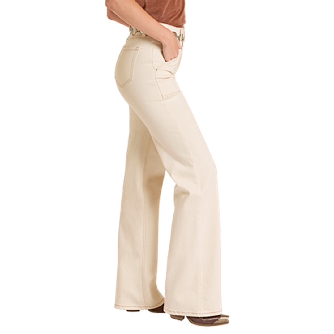 Rock & Roll Denim Women's Carpenter Pocket Wide Leg Jeans