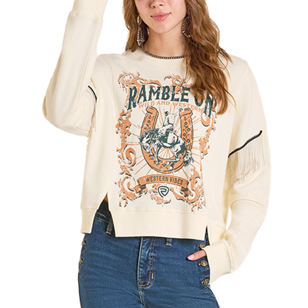 Rock & Roll Denim Women's Fringe Sweatshirt