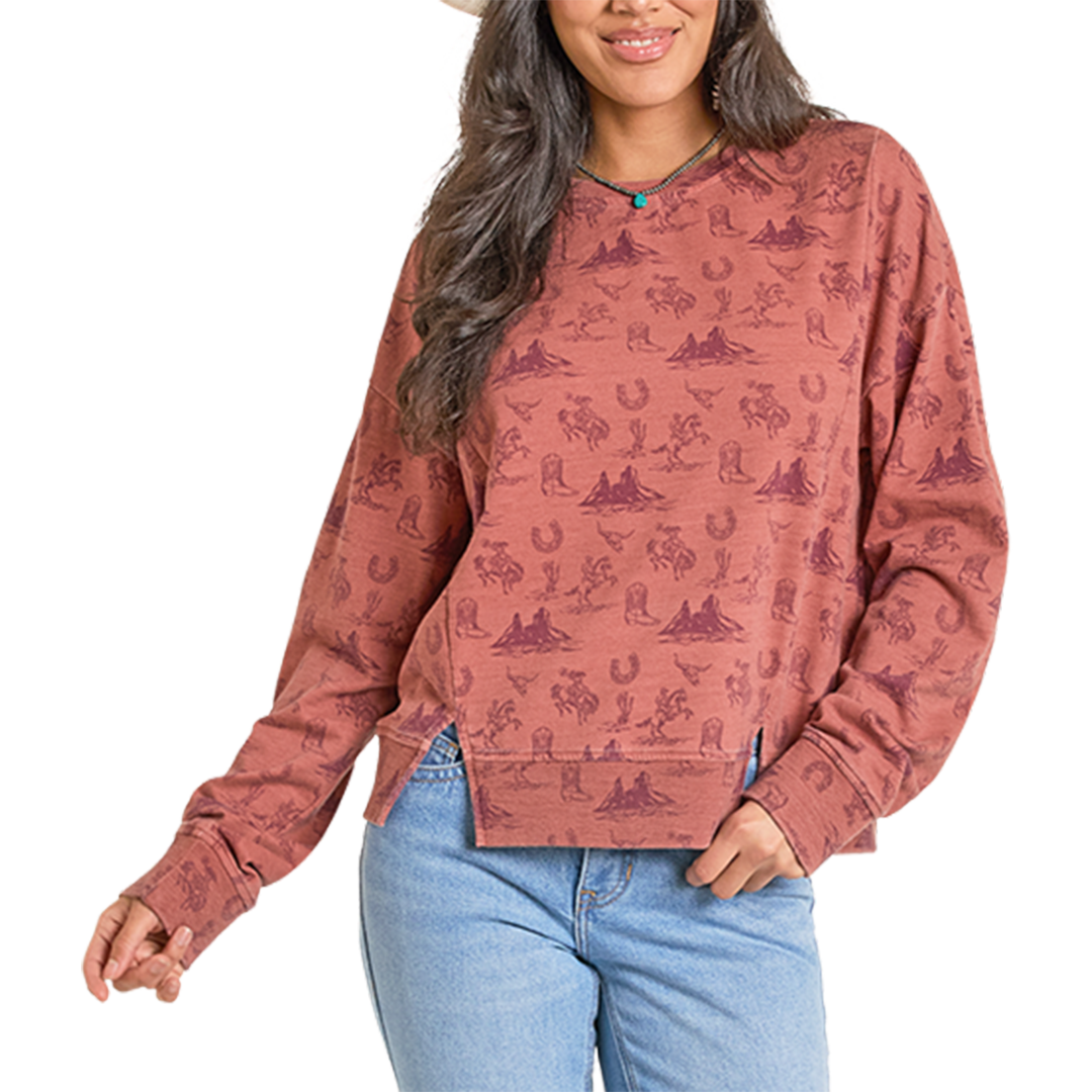 Pull Aztec doublé sherpa Rock & Roll Denim pour femme