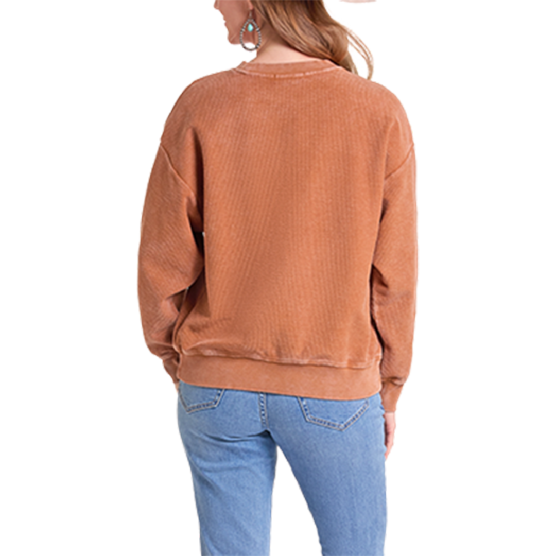 Rock & Roll Denim Women's Ribbed Graphic Pullover