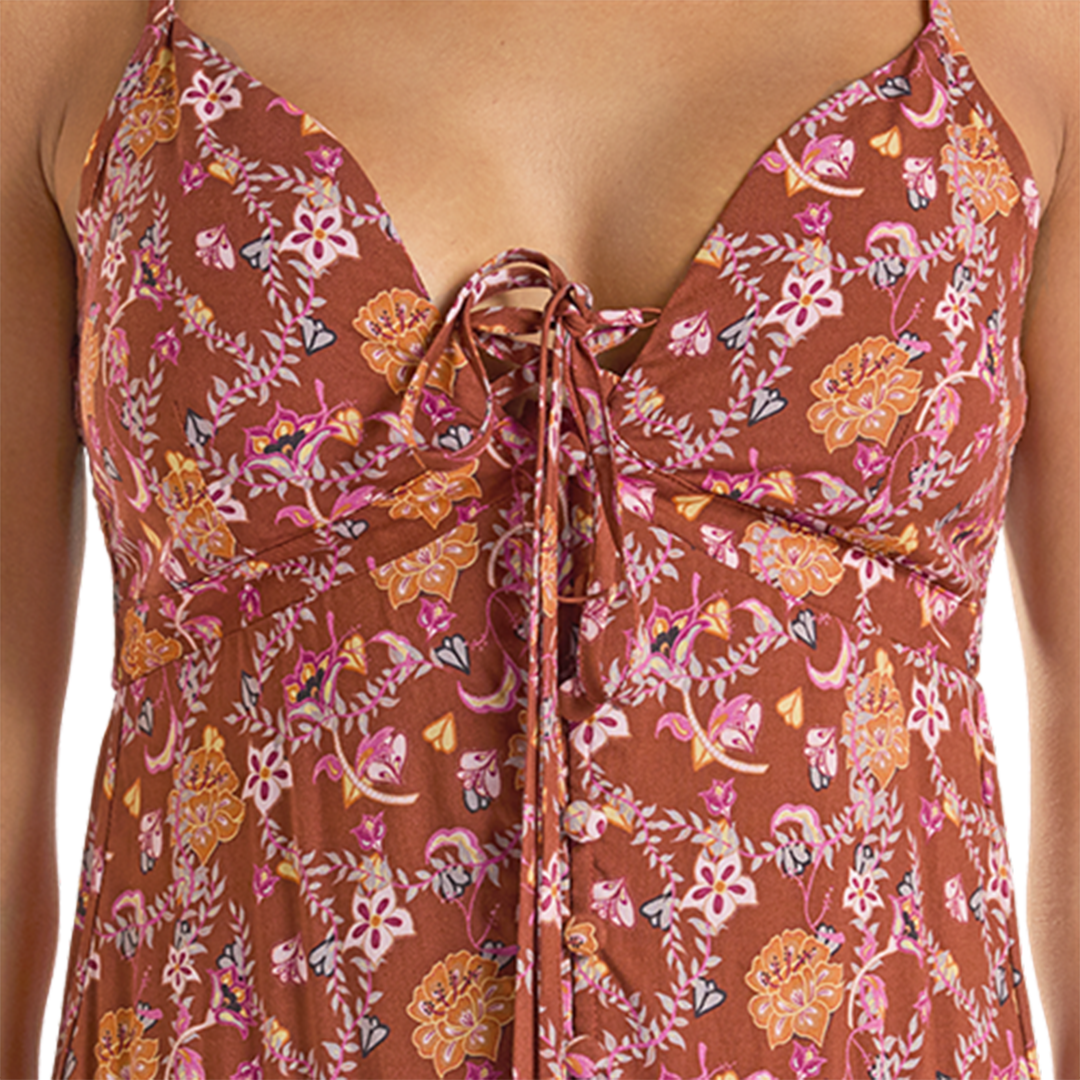 Rock & Roll Denim Women's Floral Halter Maxi Dress