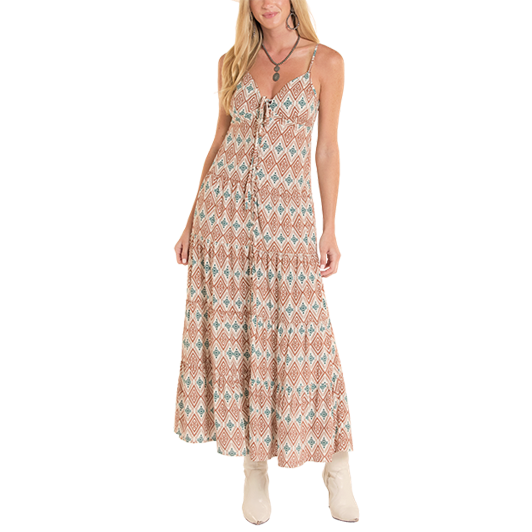Rock & Roll Denim Women's Aztec Print Maxi Dress