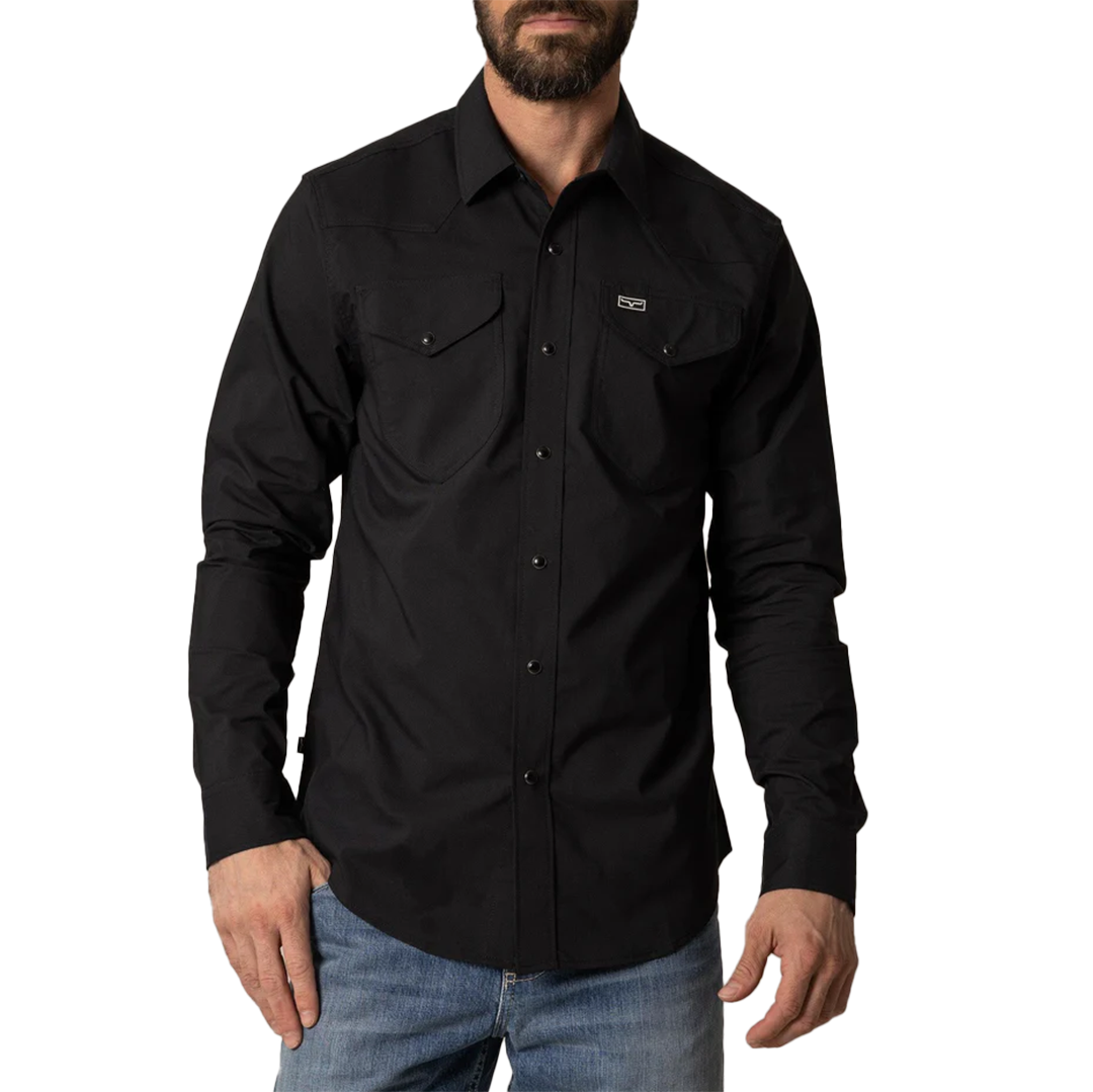 Kimes Ranch Men's Blackout Dress Long Sleeve Snap Shirt