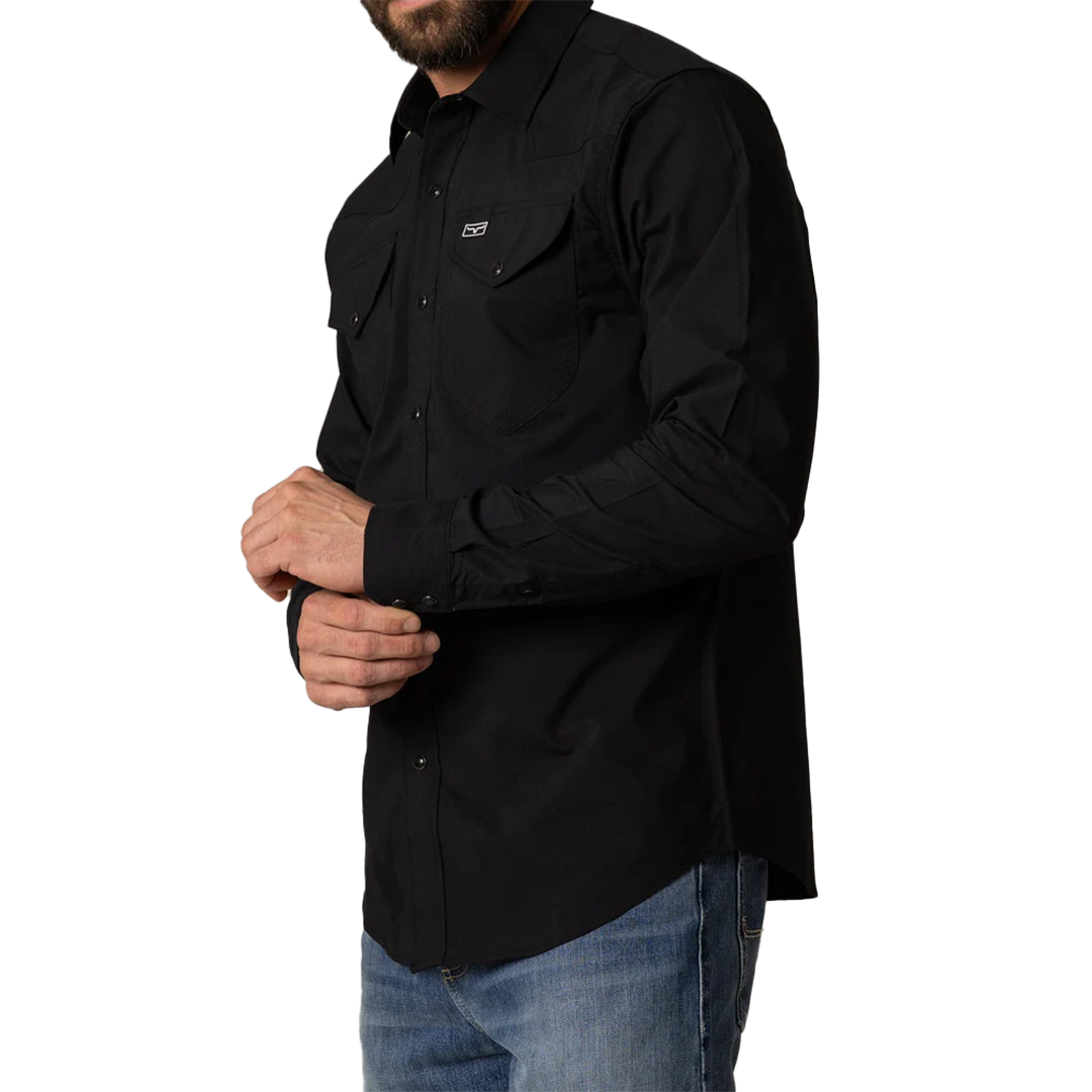 Kimes Ranch Men's Blackout Dress Long Sleeve Snap Shirt