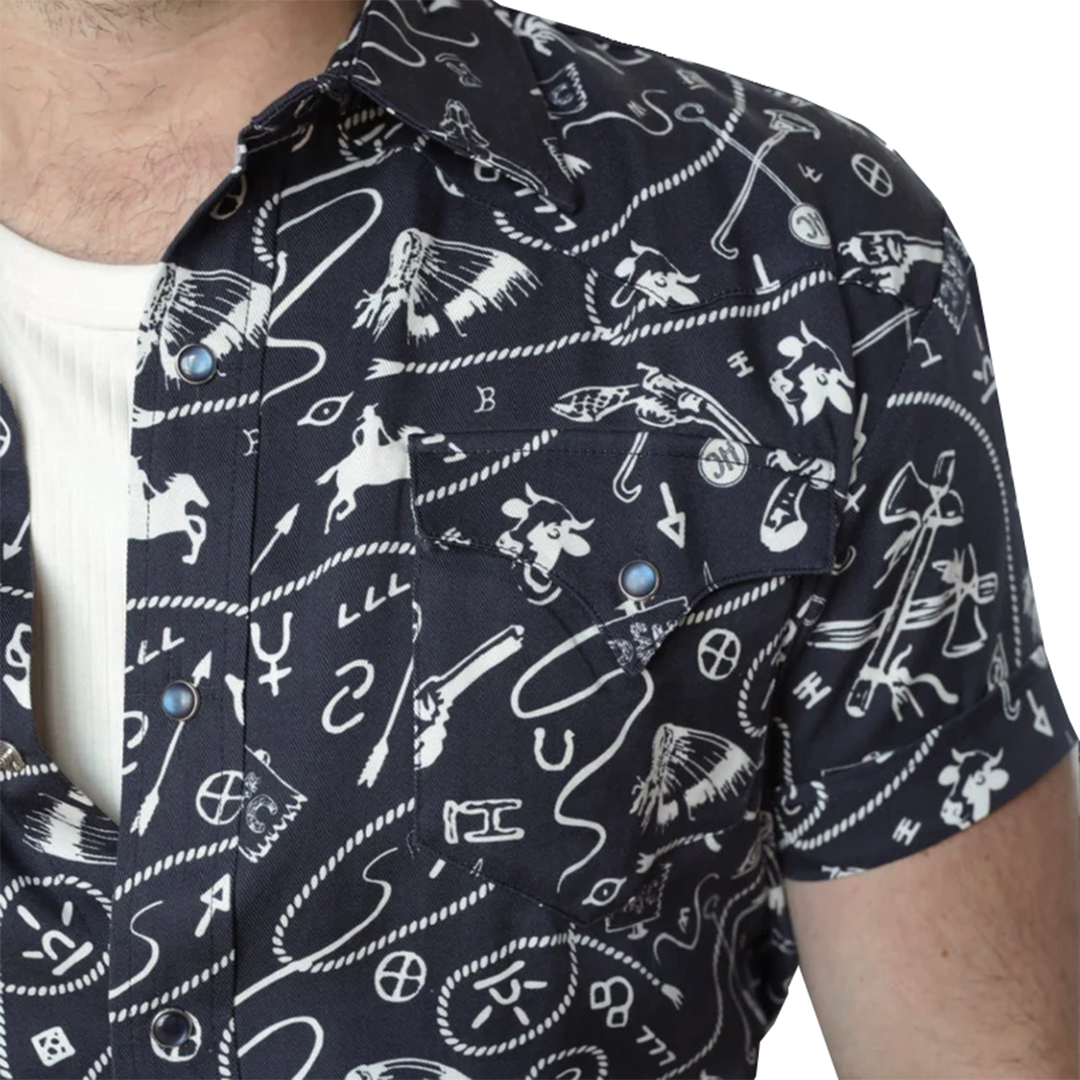 H Bar C Men's Newport Rockridge Short Sleeve Snap Shirt
