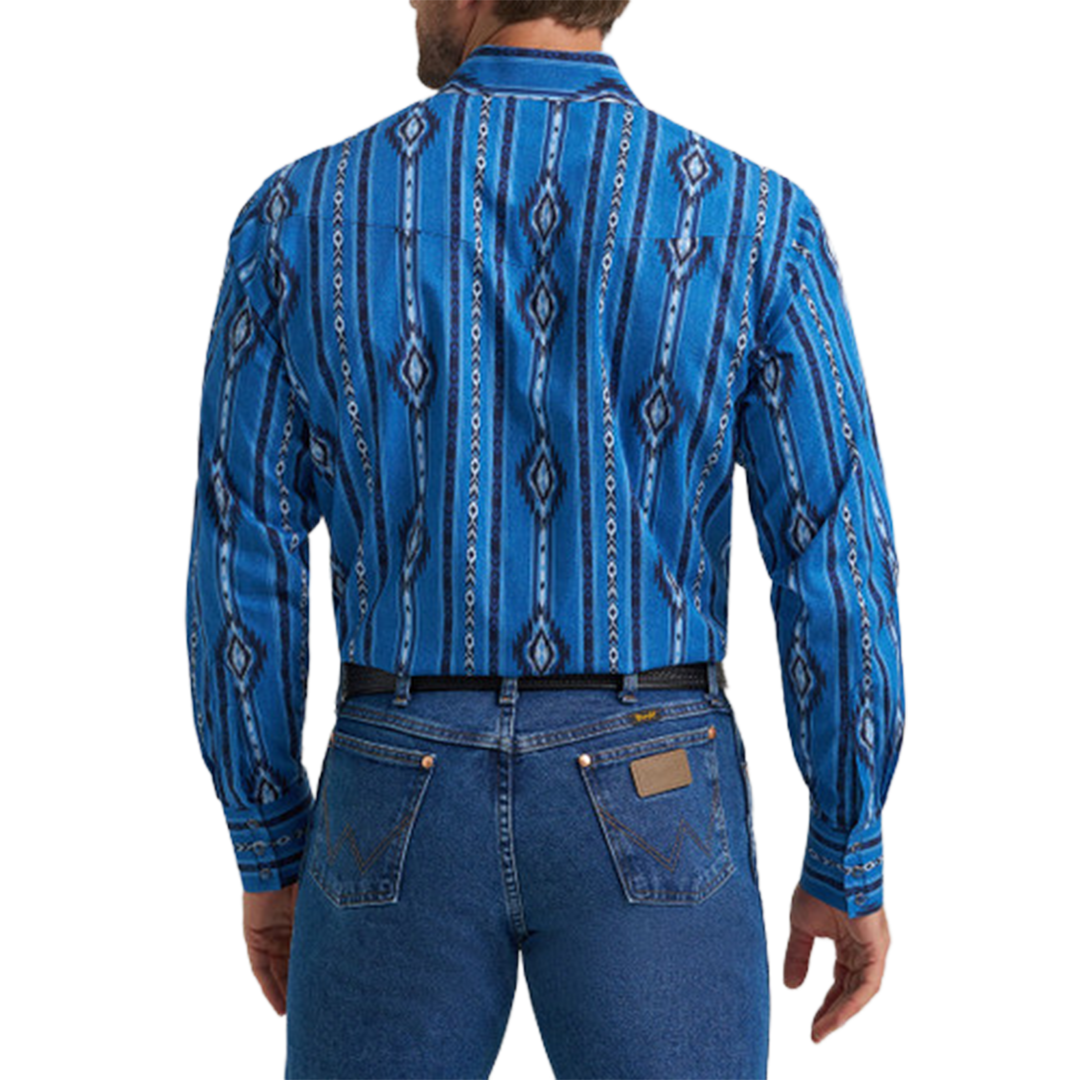 Wrangler Men's Checotah Aztec Long Sleeve Snap Shirt